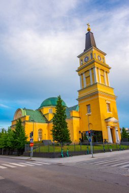 Finlandiya 'daki Oulu katedrali manzarası.