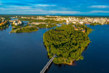 Finlandiya 'nın Oulu kentinin Panorama manzarası.