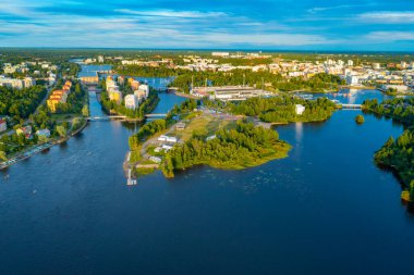 Finlandiya 'nın Oulu kentinin Panorama manzarası.