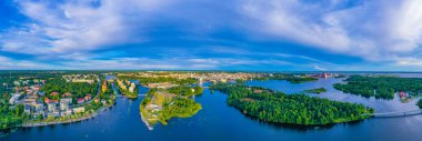 Finlandiya 'nın Oulu kentinin Panorama manzarası.