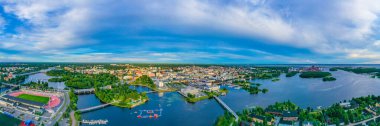 Finlandiya 'nın Oulu kentinin Panorama manzarası.