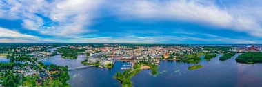 Finlandiya 'nın Oulu kentinin Panorama manzarası.