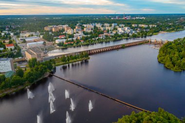 Finlandiya 'nın Oulu kentinin Panorama manzarası.