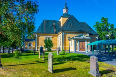 Finlandiya 'nın Jakobstad kentindeki kilise manzarası.