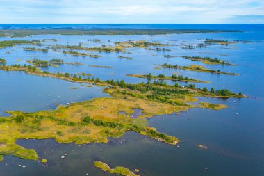 Finlandiya 'daki Kvarken takımadalarının Panorama görünümü.