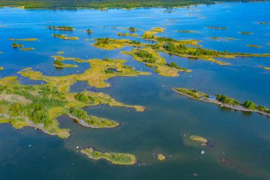 Finlandiya 'daki Kvarken takımadalarının Panorama görünümü.