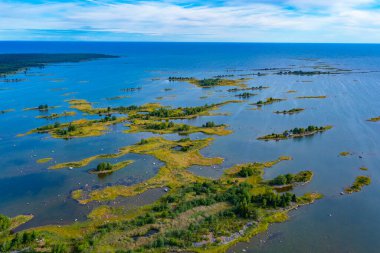 Finlandiya 'daki Kvarken takımadalarının Panorama görünümü.