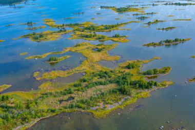 Finlandiya 'daki Kvarken takımadalarının Panorama görünümü.