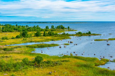 Finlandiya 'daki Kvarken takımadalarının Panorama görünümü.