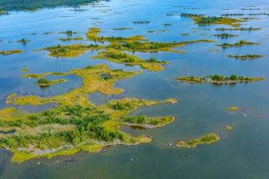 Finlandiya 'daki Kvarken takımadalarının Panorama görünümü.
