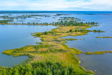 Finlandiya 'daki Kvarken takımadalarının Panorama görünümü.