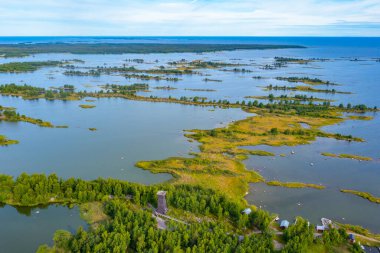 Finlandiya 'daki Kvarken takımadalarının Panorama görünümü.