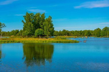 Finlandiya 'daki Kvarken takımadalarının Panorama görünümü.
