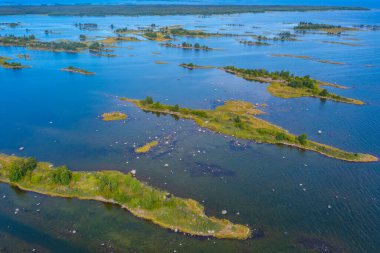 Finlandiya 'daki Kvarken takımadalarının Panorama görünümü.
