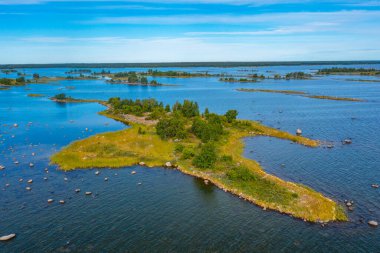 Finlandiya 'daki Kvarken takımadalarının Panorama görünümü.