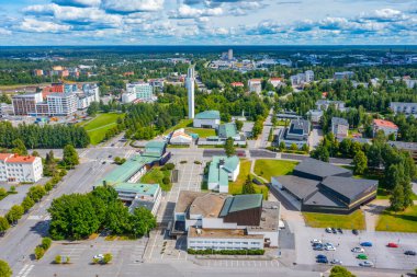 Finlandiya 'nın Seinajoki kentinin modern mimarisinin Panorama görüşü