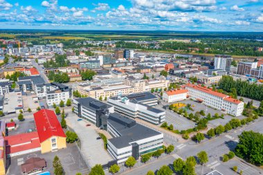 Finlandiya 'nın Seinajoki kentinin havadan görünüşü