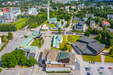 Finlandiya 'nın Seinajoki kentinin modern mimarisinin Panorama görüşü