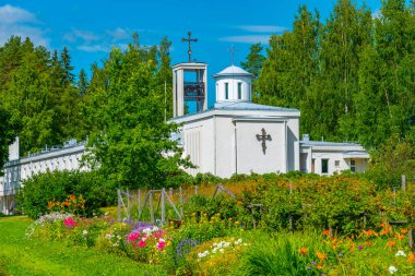 Finlandiya 'daki Lintula Ortodoks manastırı manzarası.