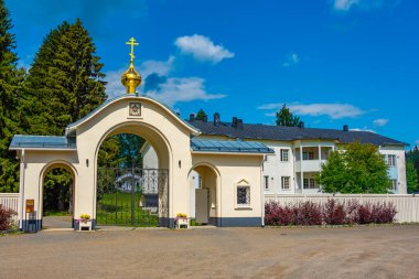Finlandiya 'daki Valamo manastırı manzarası.