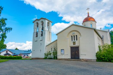 Finlandiya 'daki Valamo manastırı manzarası.