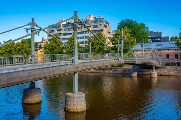 Lungomare Del Fiume Aura Nella Città Finlandese Turku — Foto Stock