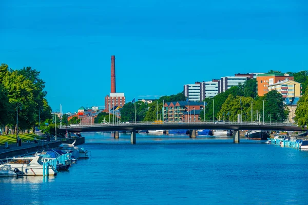 Uferpromenade Des Flusses Aura Der Finnischen Stadt Turku — Stockfoto