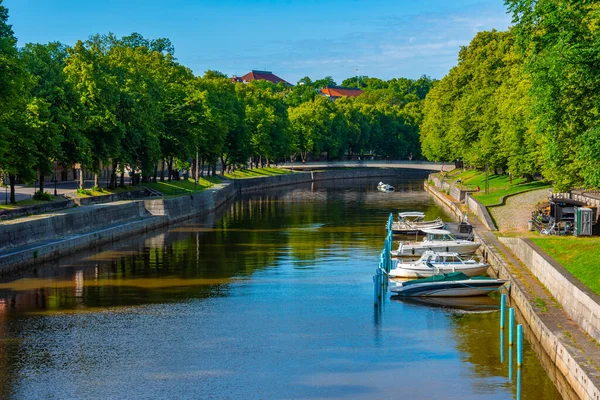 Waterfront River Aura Finnish Town Turku — Stock Photo, Image