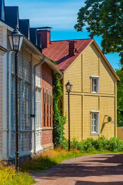 Colorful Timber Houses Ekenas Finland — Stock Photo, Image