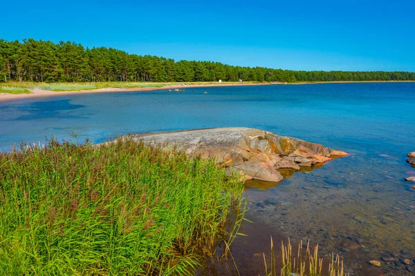 Praia Natural Perto Hanko Finlândia — Fotografia de Stock