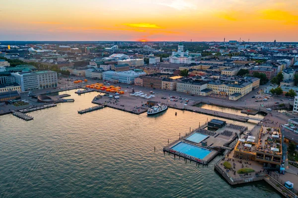 Panorama Del Atardecer Helsinki Finlandia —  Fotos de Stock