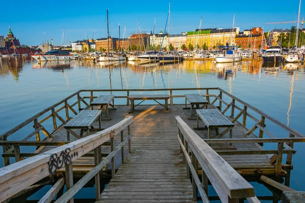 Veduta Porto Turistico Nel Quartiere Kruunhaka Helsinki Finlandia — Foto Stock