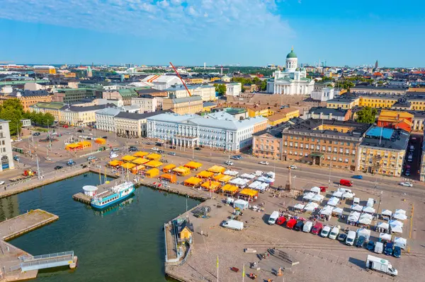 stock image Panorama view of Helsinki in Finland.