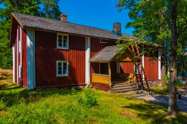 Ξύλινα Κτίρια Στο Υπαίθριο Μουσείο Seurasaari Στο Ελσίνκι Της Φινλανδίας — Φωτογραφία Αρχείου