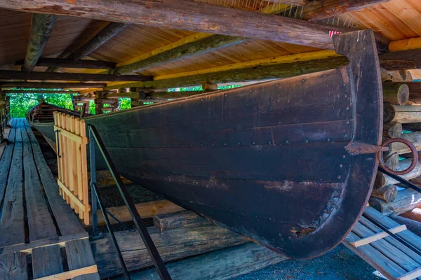 Ξύλινα Σκάφη Στο Μουσείο Seurasaari Στο Ελσίνκι Της Φινλανδίας — Φωτογραφία Αρχείου