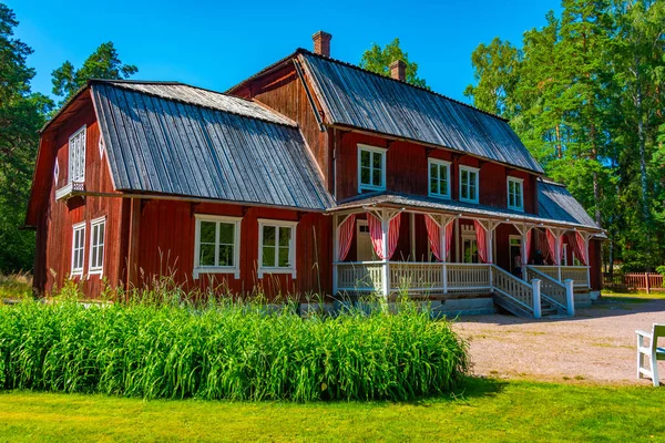 Träbyggnader Fölisön Friluftsmuseum Helsingfors Finland — Stockfoto