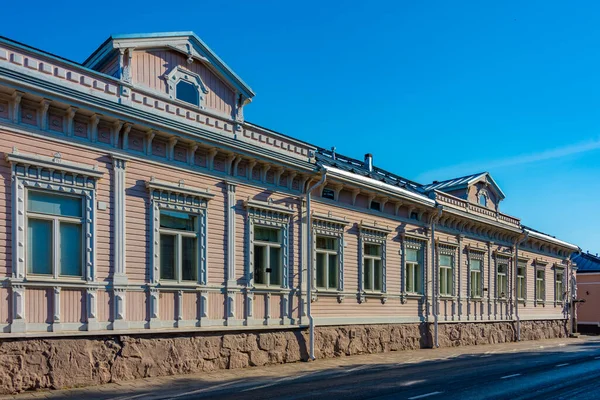 Красочные Деревянные Дома Hameenlinna Финляндия — стоковое фото