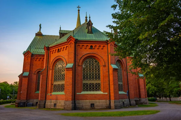 Церковь Александра Закате Солнца Финском Городе Тампере — стоковое фото