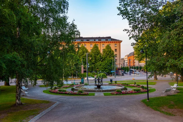 Fontanna Przy Bulwarze Hameenpuisto Tampere Finlandia — Zdjęcie stockowe