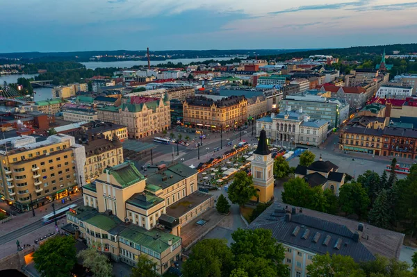 Letecký Pohled Náměstí Keskustori Tampere Finsko — Stock fotografie