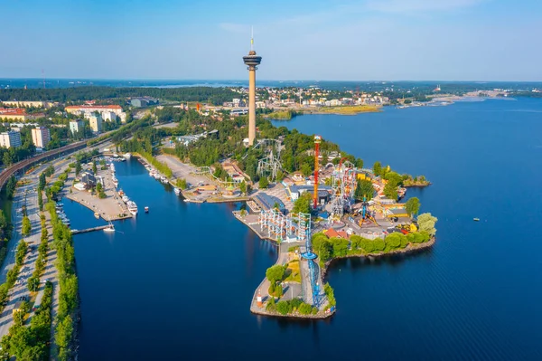 stock image Panorama view of Sarknniemi amusement park in Tampere, Finland