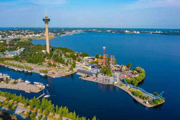 Vista Panorâmica Parque Diversões Sarknniemi Tampere Finlândia — Fotografia de Stock