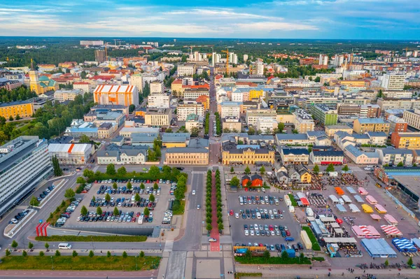 Vista Panorámica Del Centro Ciudad Finlandesa Oulu —  Fotos de Stock