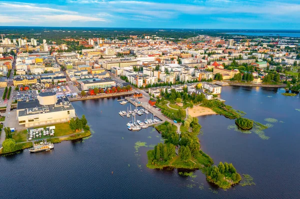 Panorama Vista Centro Cidade Finlandesa Oulu — Fotografia de Stock