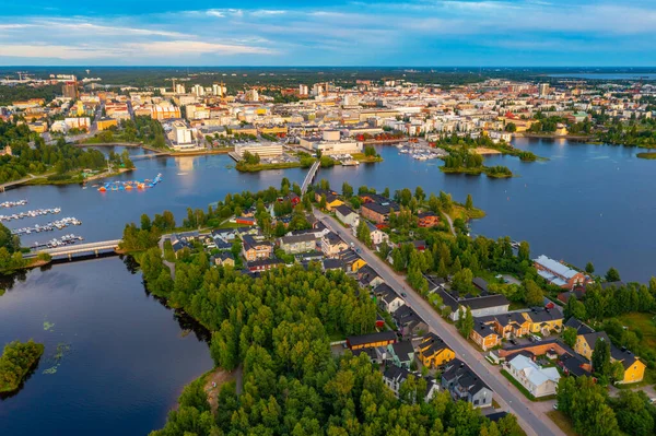 芬兰奥卢居民楼的空中景观 — 图库照片