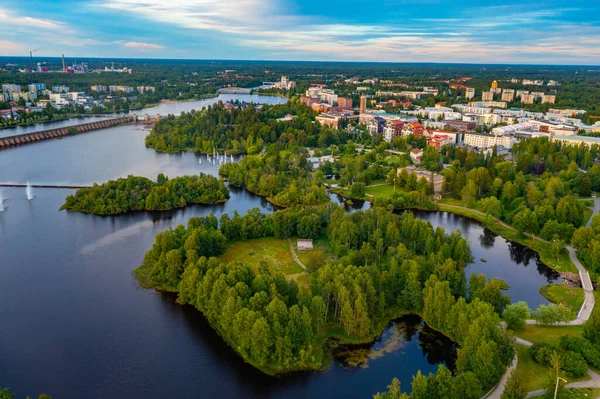 stock image Aerial view of residential buildings in Oulu, Finland.