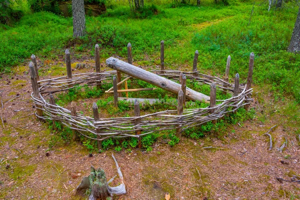 Trampas Caza Kierikki Stone Age Centre Finlandia — Foto de Stock
