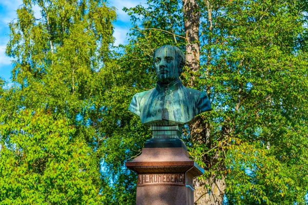 Statue Runeberg Poète National Finlande Kokkola — Photo