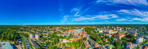 Finlandiya Nın Neristan Ilçesindeki Renkli Kereste Evlerinin Panorama Manzarası Jakobstad — Stok fotoğraf