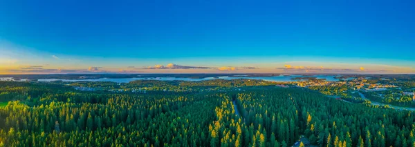 Panorama Tramonto Della Città Finlandese Kuopio — Foto Stock
